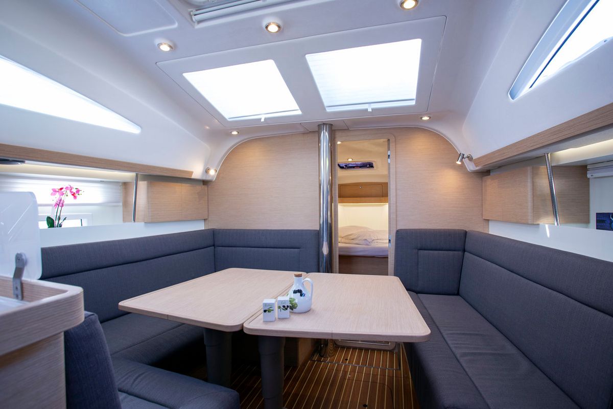 Salon of Janina, a Elan Impression 40 sailboat at Grad Pula, Croatia