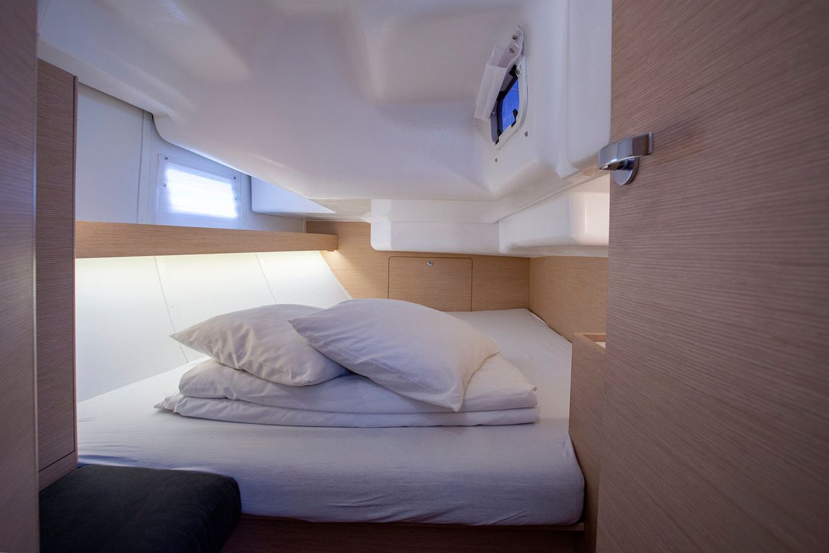 Cabin on Janina, a Elan Impression 40 sailboat at Grad Pula, Croatia