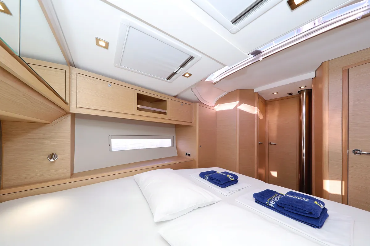 Cabin on Polar Flow, a Dufour 470 sailboat at Primošten, Croatia