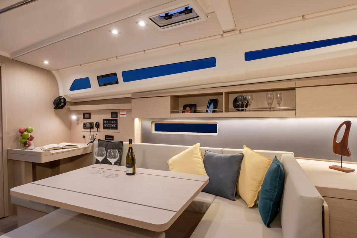 Salon of Sunsail 42 Premium, a Beneteau Oceanis 40.1 sailboat at Road Town, British Virgin Islands