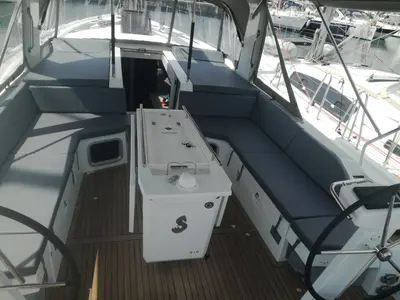 Deck of Aeolian Muse, a Beneteau Oceanis 51.1 sailboat at Preveza, Greece