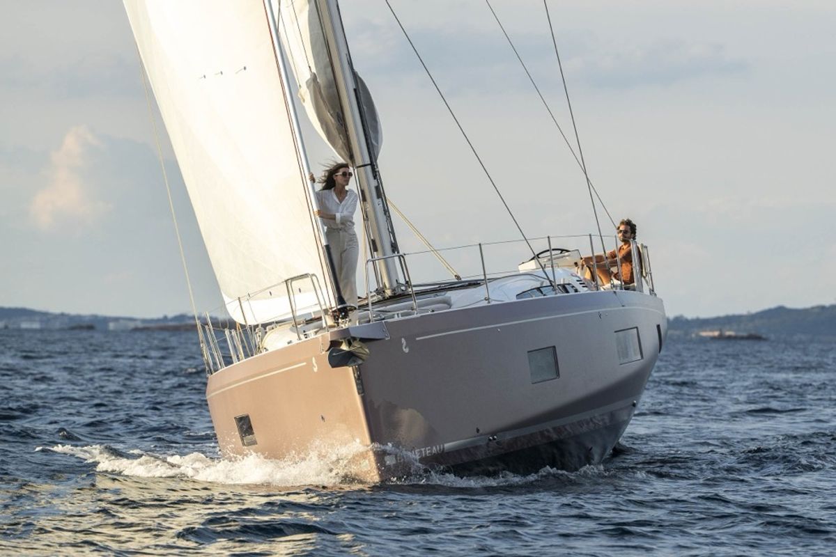 Exterior view of Margarita, a Beneteau Oceanis 52 sailboat at Olbia, Italy