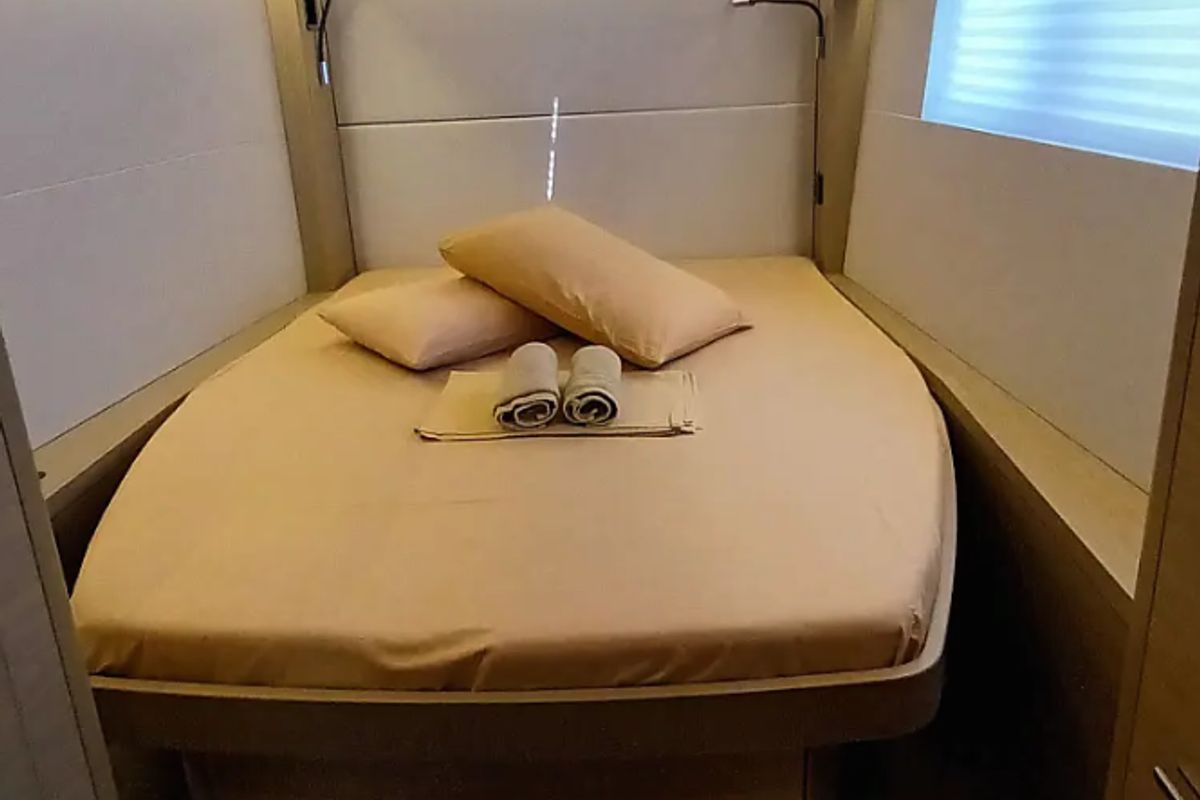 Cabin on Errant Vagabond, a Lagoon 51 catamaran at Municipal Unit of Palairos, Greece