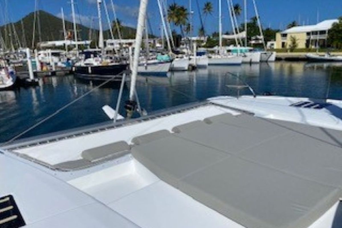 Deck of Ojala, a Fountaine Pajot Tanna 47 catamaran at Charlotte Amalie, United States