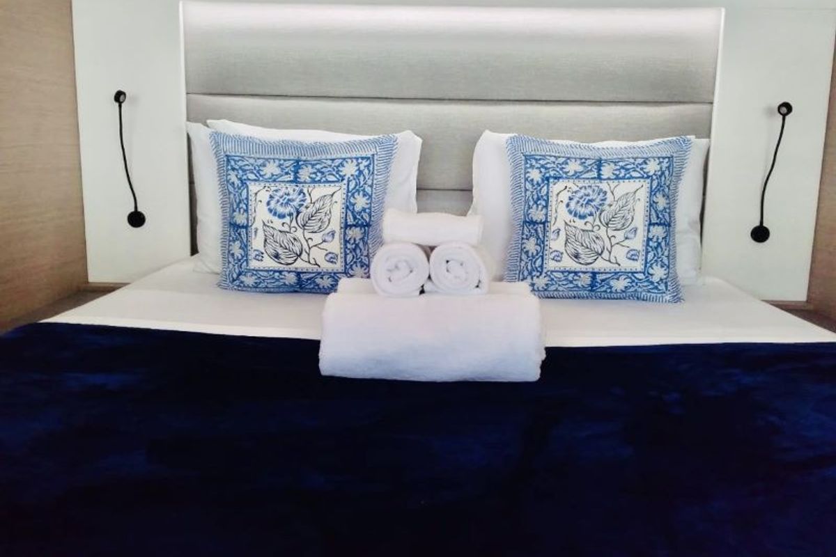 Cabin on Ojala, a Fountaine Pajot Tanna 47 catamaran at Charlotte Amalie, United States