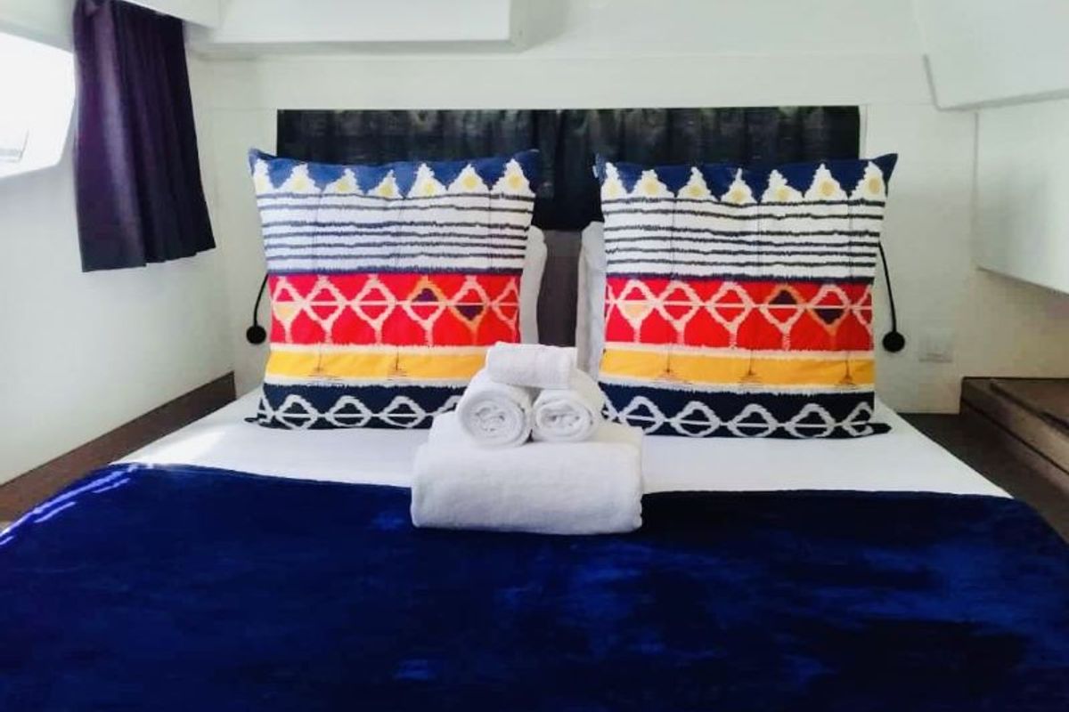 Cabin on Ojala, a Fountaine Pajot Tanna 47 catamaran at Charlotte Amalie, United States