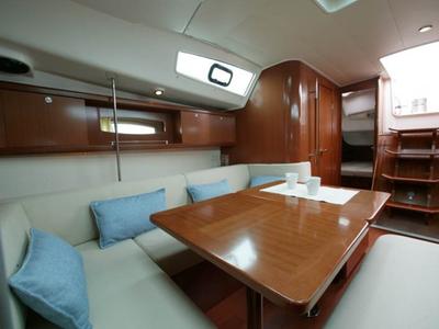 Salon of Arietta, a Beneteau Oceanis 40 sailboat at Volos Municipality, Greece