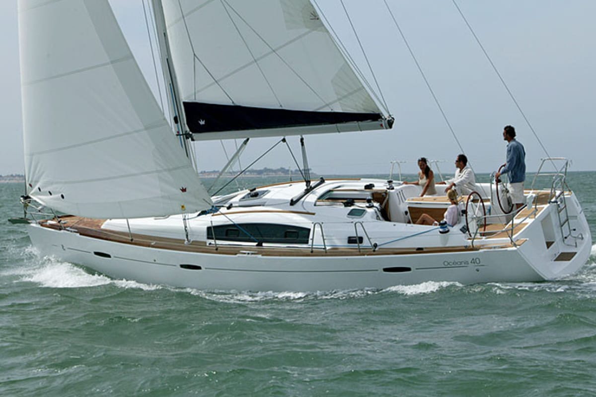 Exterior view of Arietta, a Beneteau Oceanis 40 sailboat at Volos Municipality, Greece