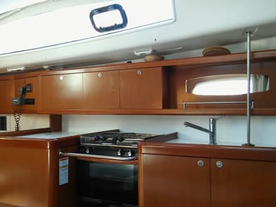 Galley of Arietta, a Beneteau Oceanis 40 sailboat at Volos Municipality, Greece