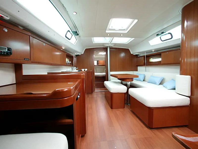 Salon of Arietta, a Beneteau Oceanis 40 sailboat at Volos Municipality, Greece