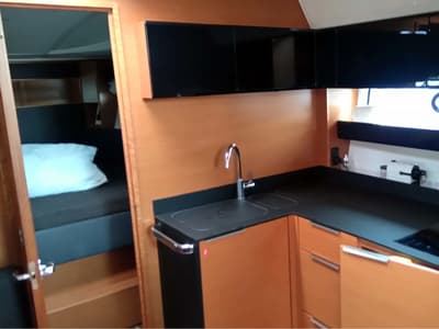 Galley of Rhea, a Bavaria Sport 400 Open yacht at Punat, Croatia