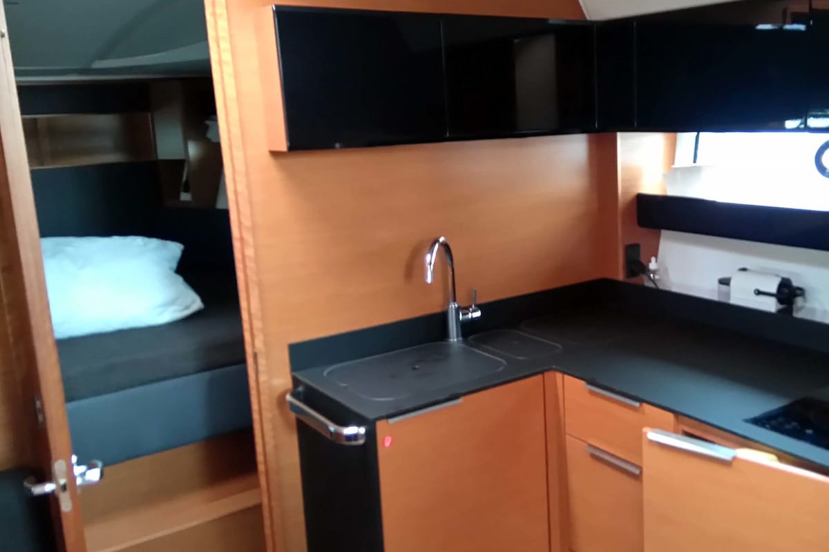 Galley of Rhea, a Bavaria Sport 400 Open yacht at Punat, Croatia