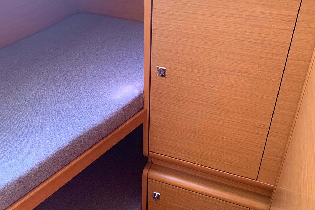 Cabin on Aurora, a Jeanneau Sun Odyssey 519 sailboat at Skiathos, Greece