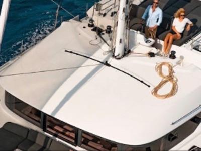 Deck of Alaia, a Lagoon 50 catamaran at Ventimiglia, Italy