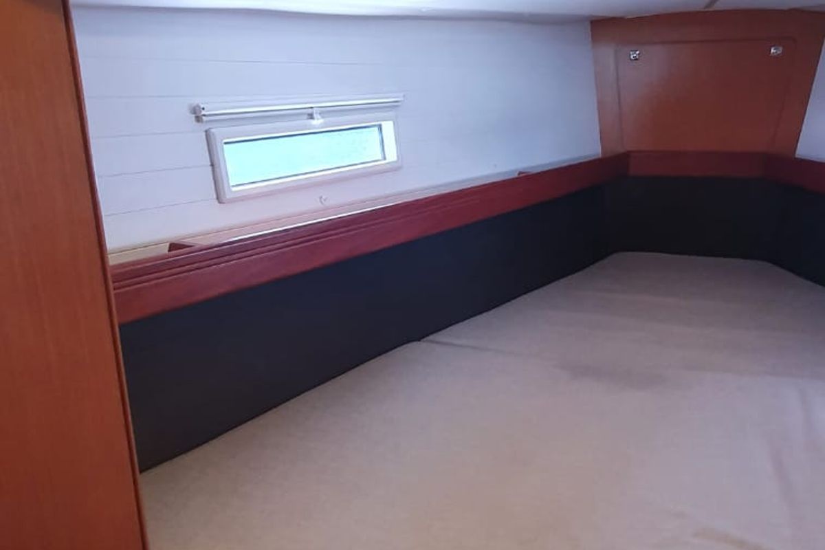 Cabin on Surya, a Bavaria Cruiser 41 sailboat at Olbia, Italy