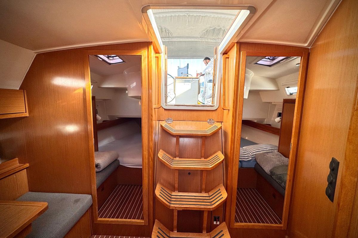 Salon of Mayla, a Bavaria Cruiser 40 sailboat at Fethiye, Turkey