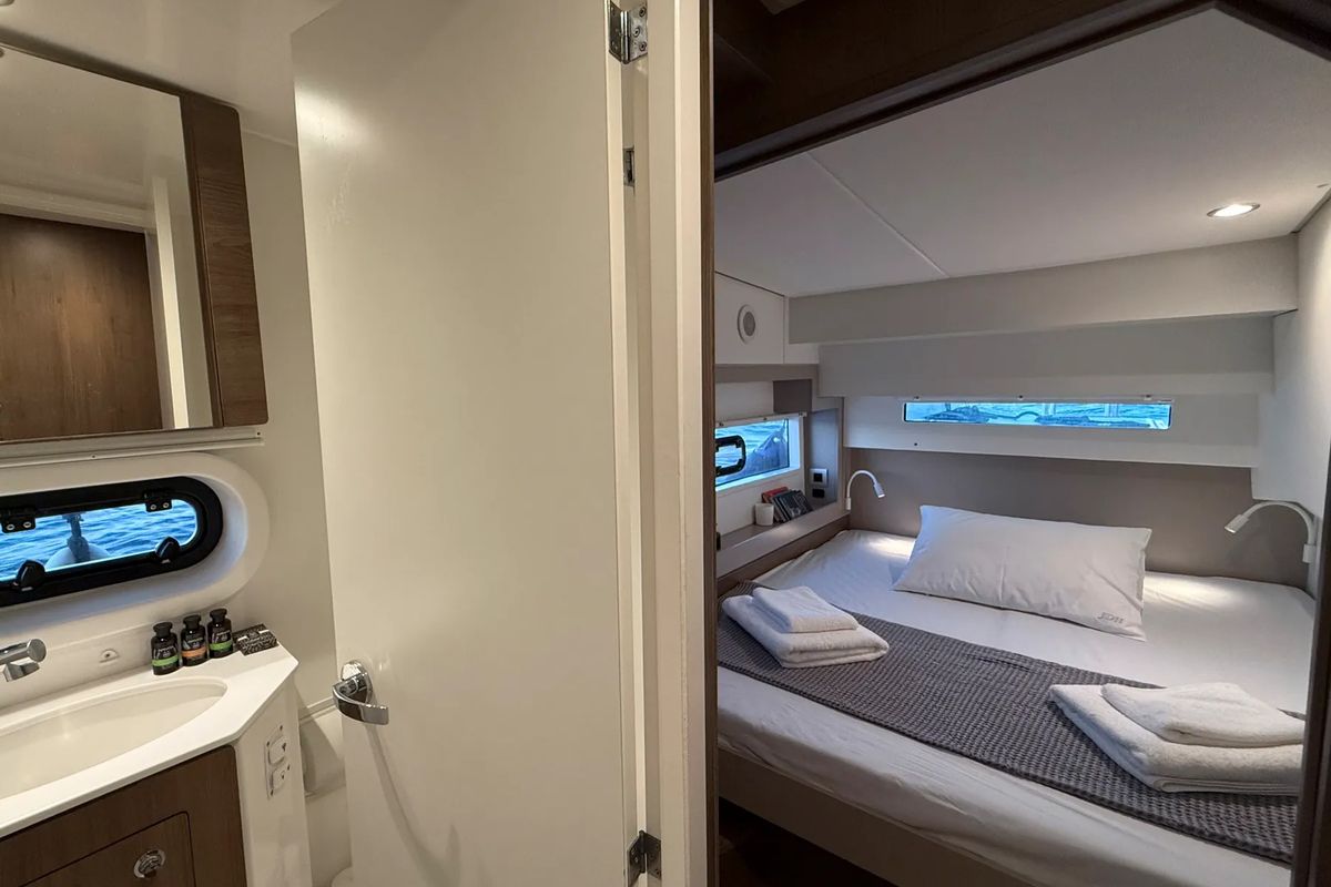 Cabin on Premium, a Bali 4.2 catamaran at Sant Antoni de Portmany, Spain