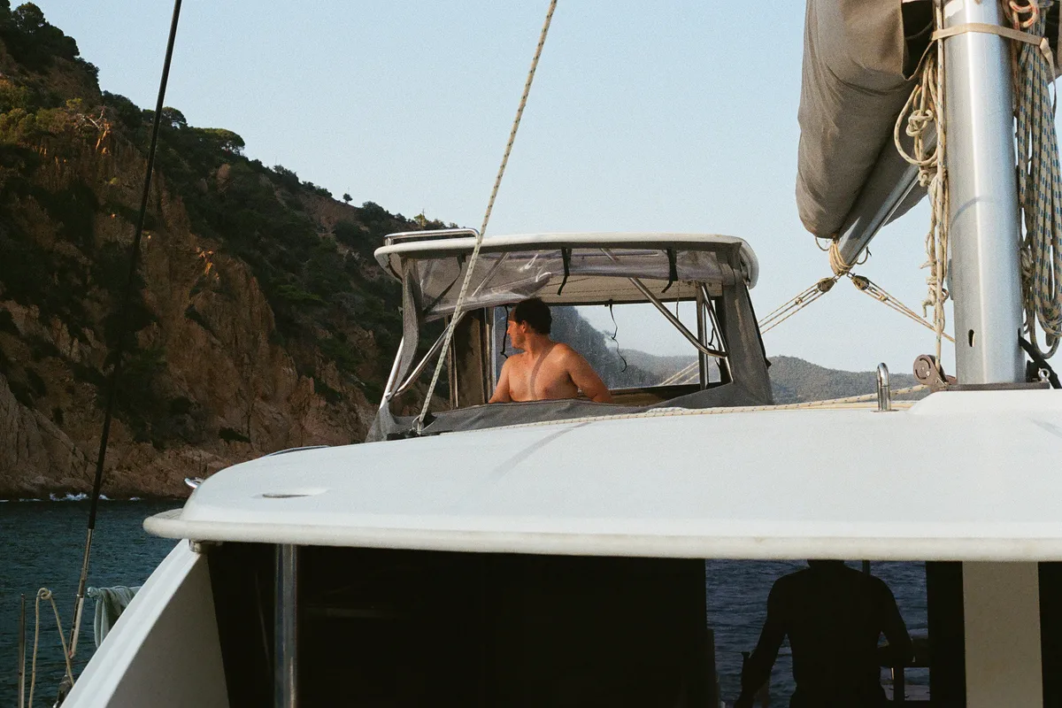 Cockpit of Tongaroa, a Leopard 44 catamaran at el Masnou, Spain