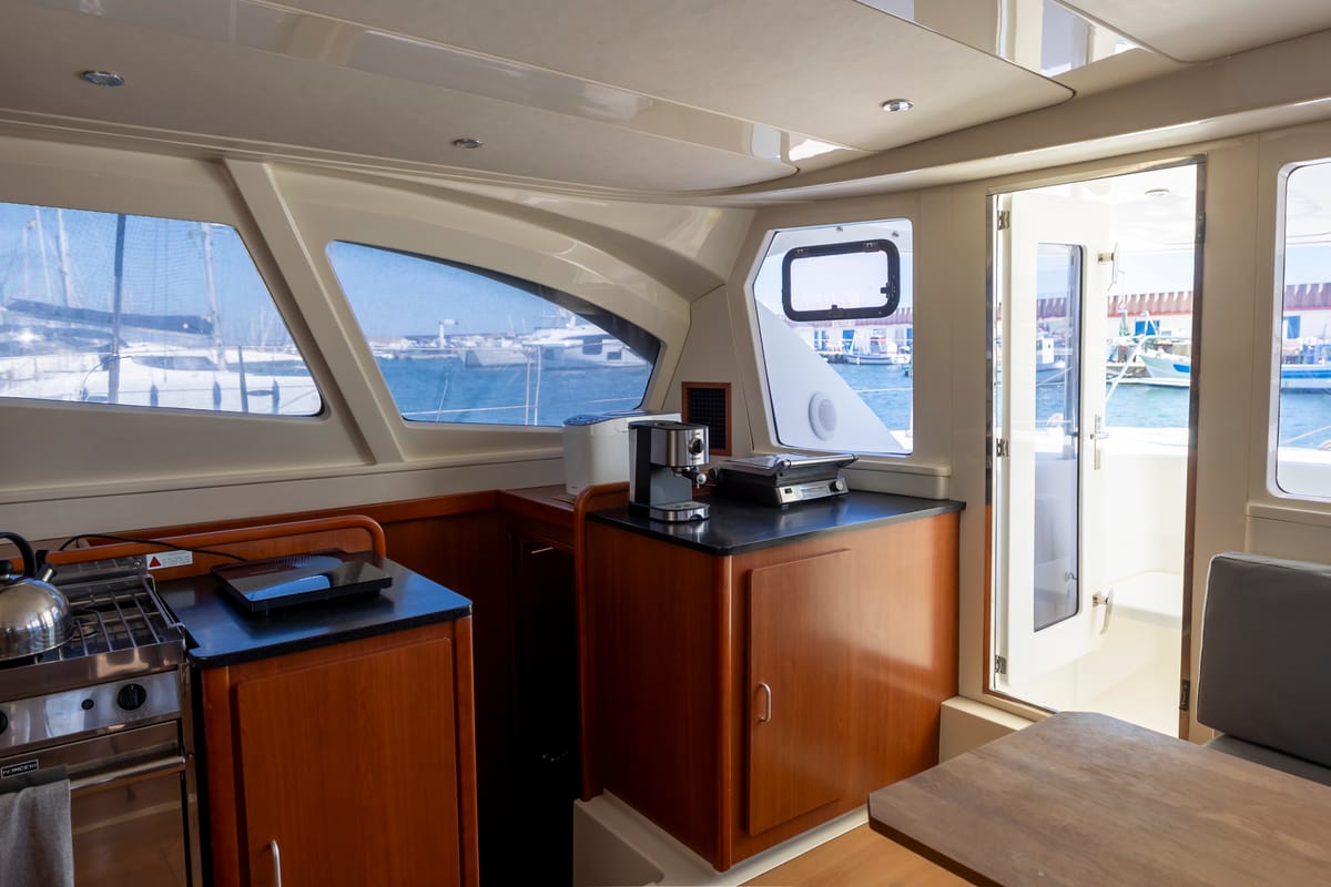 Galley of Tongaroa, a Leopard 44 catamaran at el Masnou, Spain