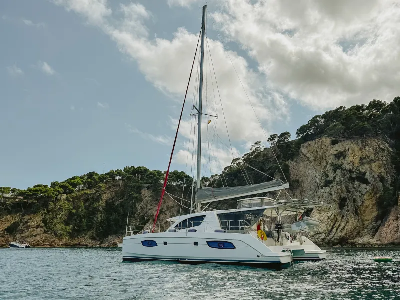 Exterior view of Tongaroa, a Leopard 44 catamaran at el Masnou, Spain