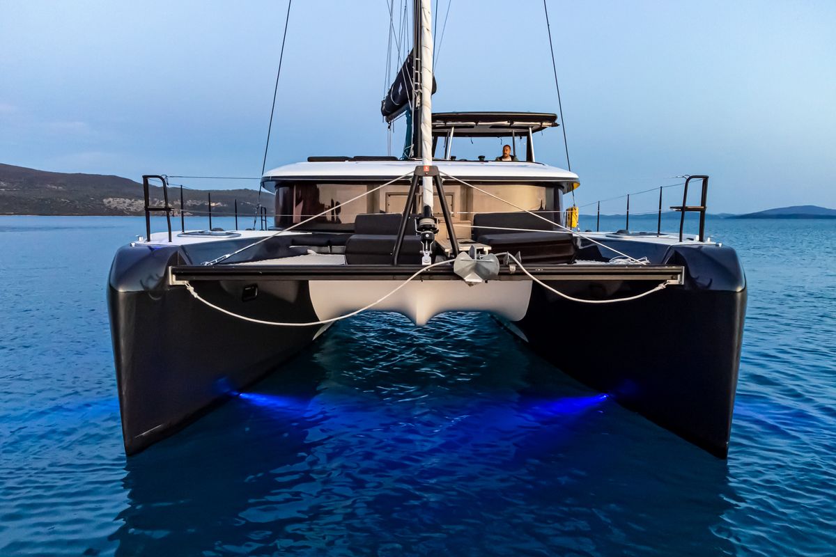 Exterior view of Casta Diva Vip-Equipped, a Lagoon 42 catamaran at Preveza, Greece