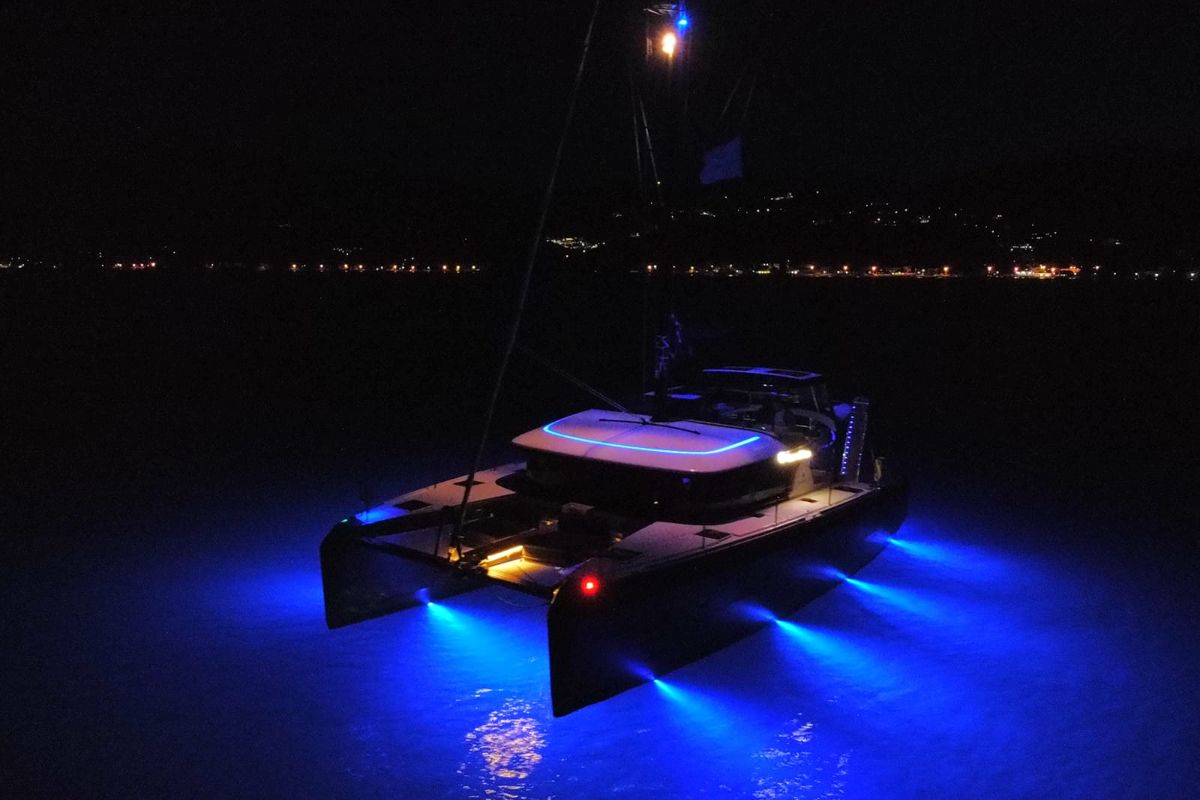 Exterior view of Casta Diva Vip-Equipped, a Lagoon 42 catamaran at Preveza, Greece