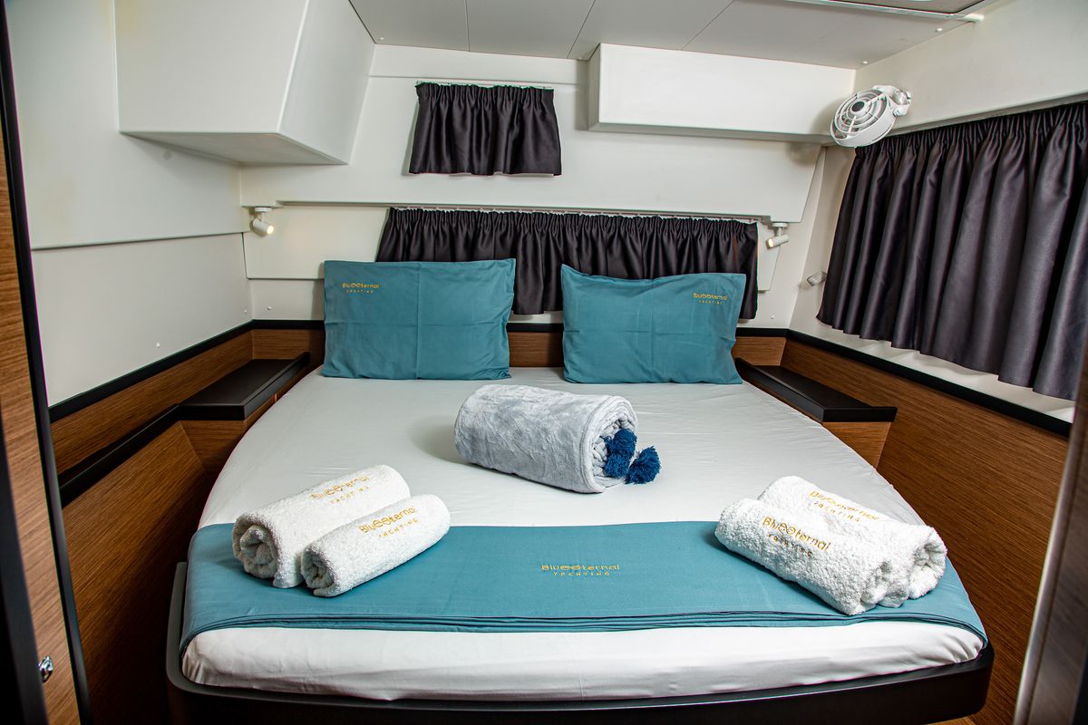Cabin on Casta Diva Vip-Equipped, a Lagoon 42 catamaran at Preveza, Greece