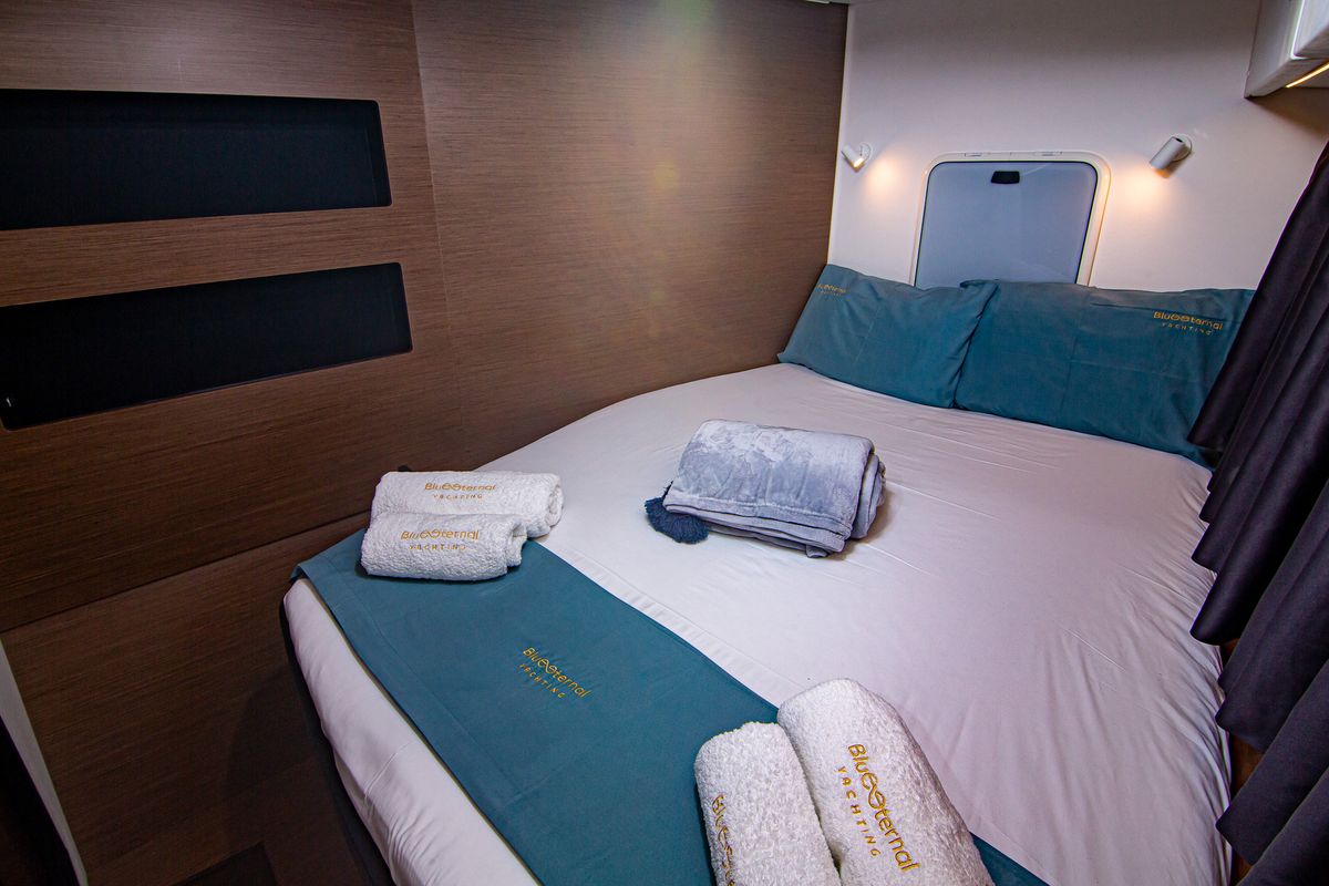 Cabin on Casta Diva Vip-Equipped, a Lagoon 42 catamaran at Preveza, Greece