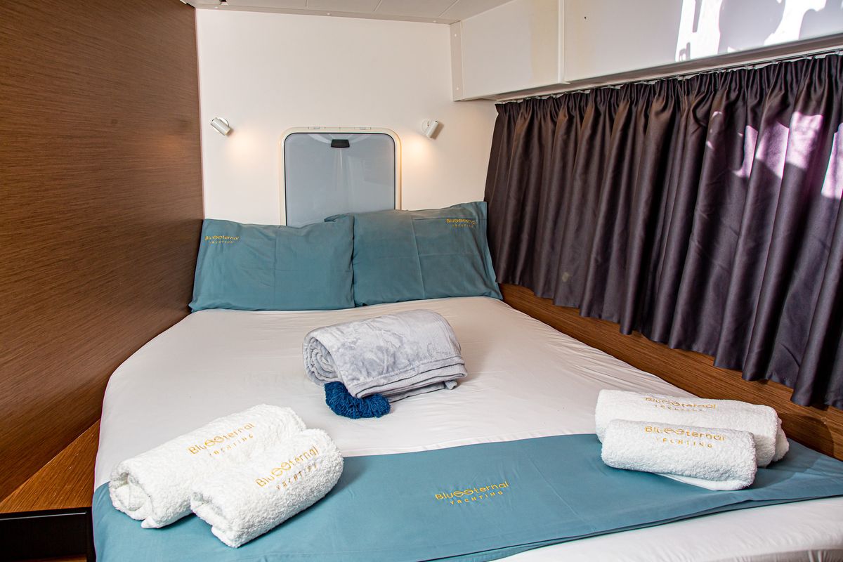 Cabin on Casta Diva Vip-Equipped, a Lagoon 42 catamaran at Preveza, Greece