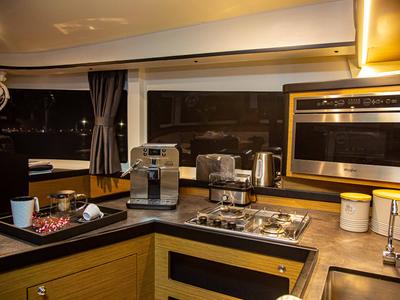 Galley of Casta Diva Vip-Equipped, a Lagoon 42 catamaran at Preveza, Greece
