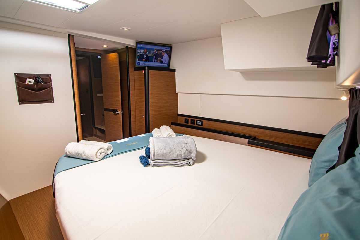 Cabin on Casta Diva Vip-Equipped, a Lagoon 42 catamaran at Preveza, Greece