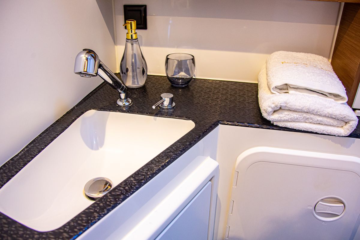 Head on Casta Diva Vip-Equipped, a Lagoon 42 catamaran at Preveza, Greece
