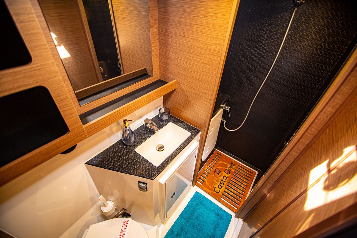 Head on Casta Diva Vip-Equipped, a Lagoon 42 catamaran at Preveza, Greece