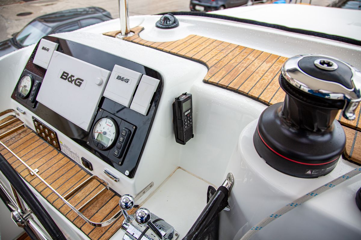 Cockpit of Casta Diva Vip-Equipped, a Lagoon 42 catamaran at Preveza, Greece