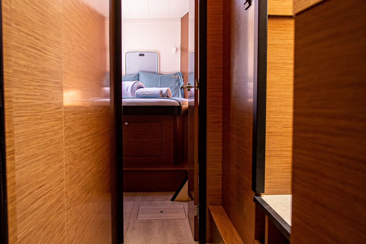 Cabin on Casta Diva Vip-Equipped, a Lagoon 42 catamaran at Preveza, Greece