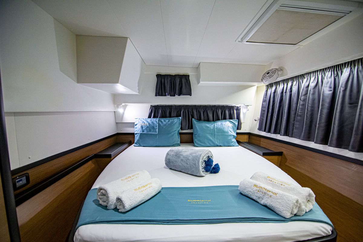 Cabin on Casta Diva Vip-Equipped, a Lagoon 42 catamaran at Preveza, Greece