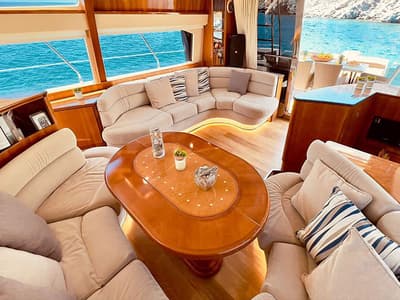 Azimut, a Azimut 58 motorboat at Mykonos, Greece