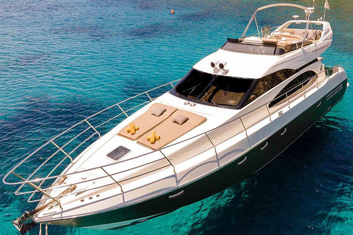 Azimut, a Azimut 58 motorboat at Mykonos, Greece