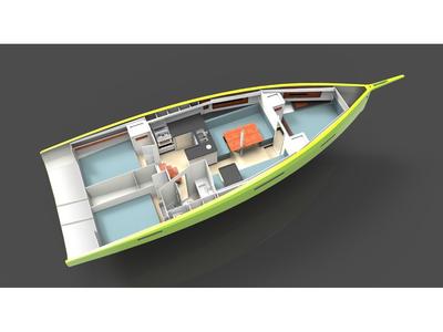 Floor plan of Caribbean Dandy, a RM Yachts RM 1180 sailboat at Alameda, United States