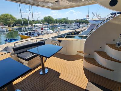 Deck of Grey Cherry, a Dominator 63 yacht at Općina Bilice, Croatia