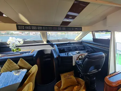 Cockpit of Grey Cherry, a Dominator 63 yacht at Općina Bilice, Croatia