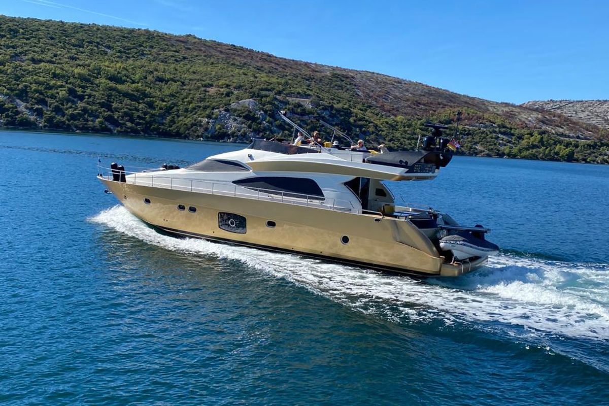Exterior view of Grey Cherry, a Dominator 63 yacht at Općina Bilice, Croatia
