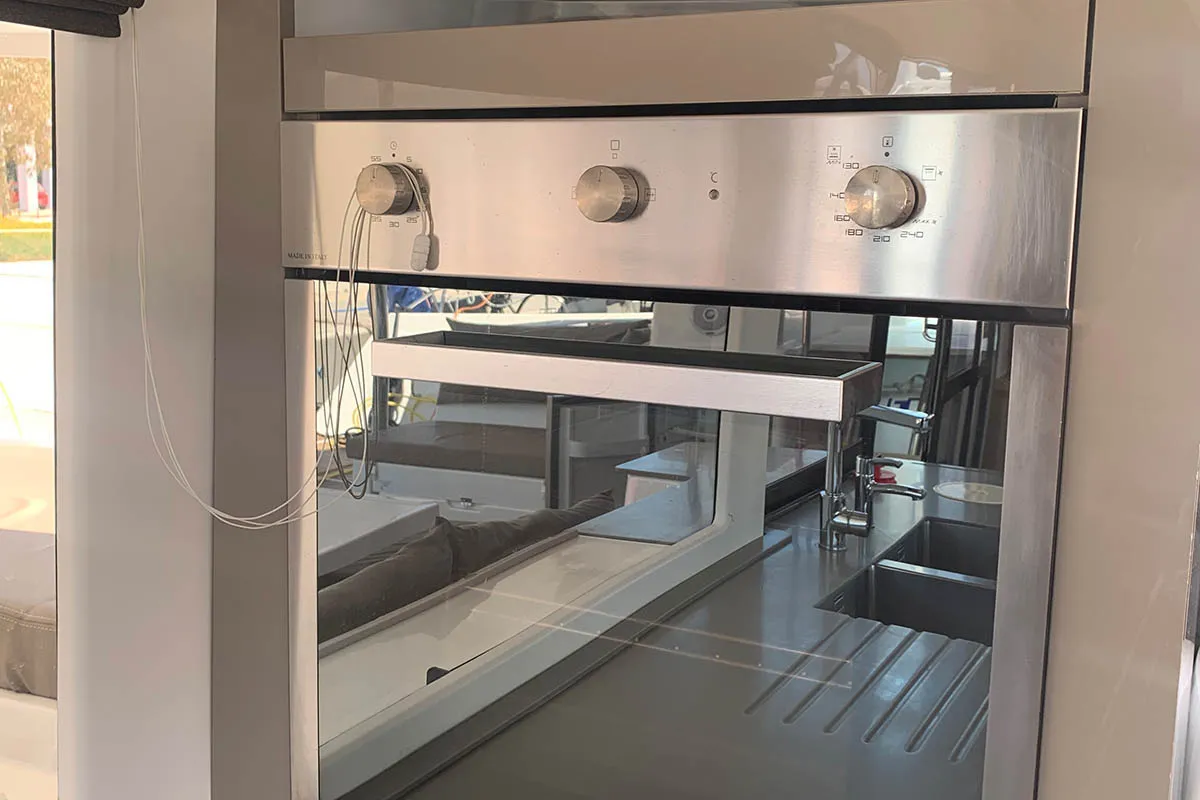 Galley of Waterloo, a Fountaine Pajot Saba 50 catamaran at Seget Donji, Croatia