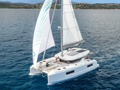 ANTHIA, a Lagoon Lagoon 38 catamaran at Municipal Unit of Nea Peramos, Greece