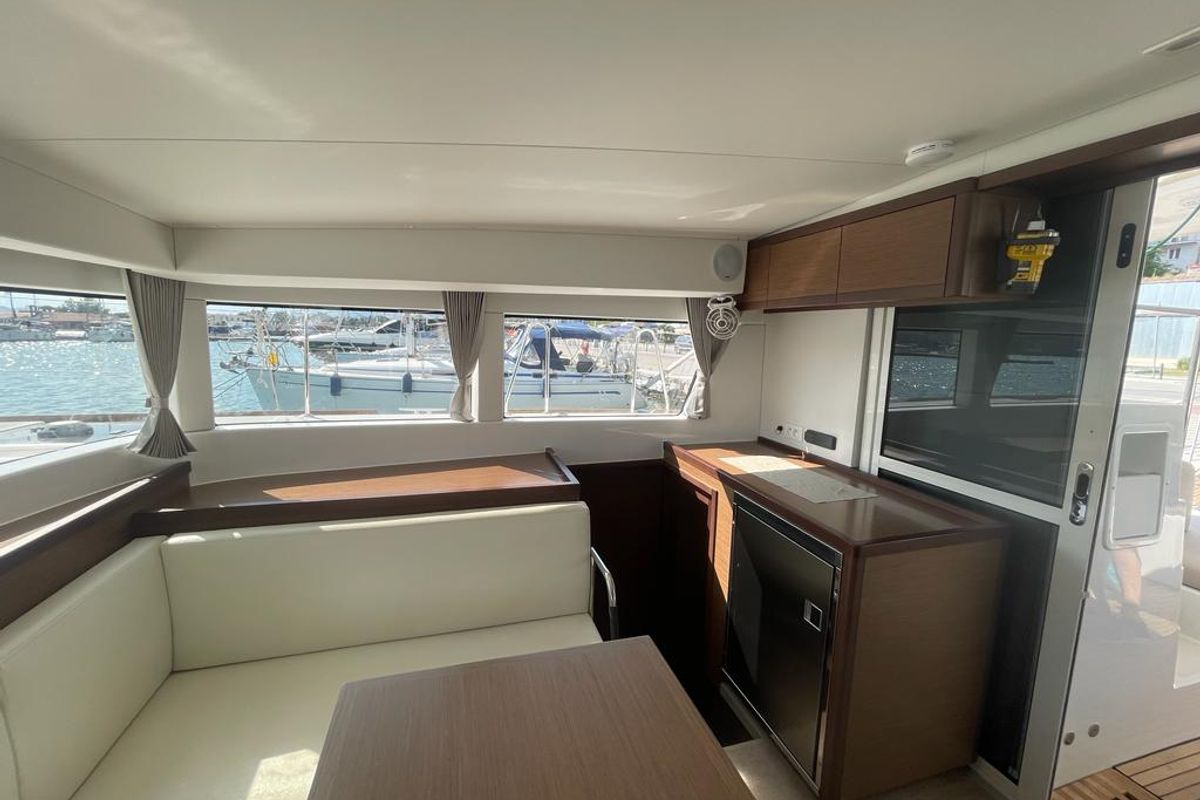 Salon of Nina (A/C, Gen 10KWA, watermaker, electric winch), a Lagoon 40 catamaran at Volos Municipality, Greece