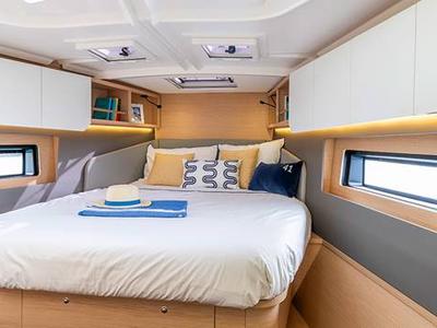 Cabin on Iris, a Dufour 41 sailboat at Lavreotiki Municipal Unit, Greece