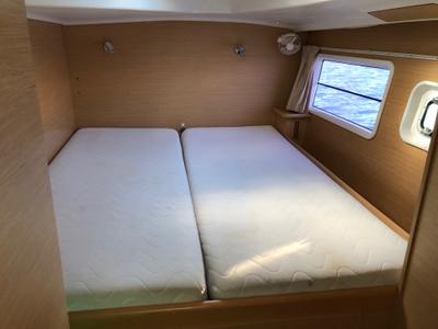 Cabin on blue elli, a Lagoon 380 S2 catamaran at Kontokali, Greece