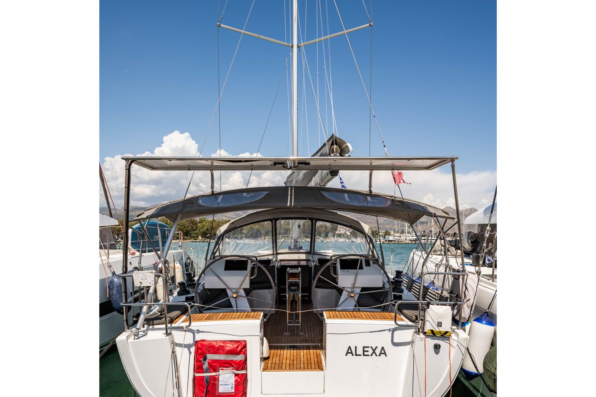 Exterior view of Alexa, a Hanse Yachts Hanse 455 sailboat at Municipal Unit of Lefkada, Greece