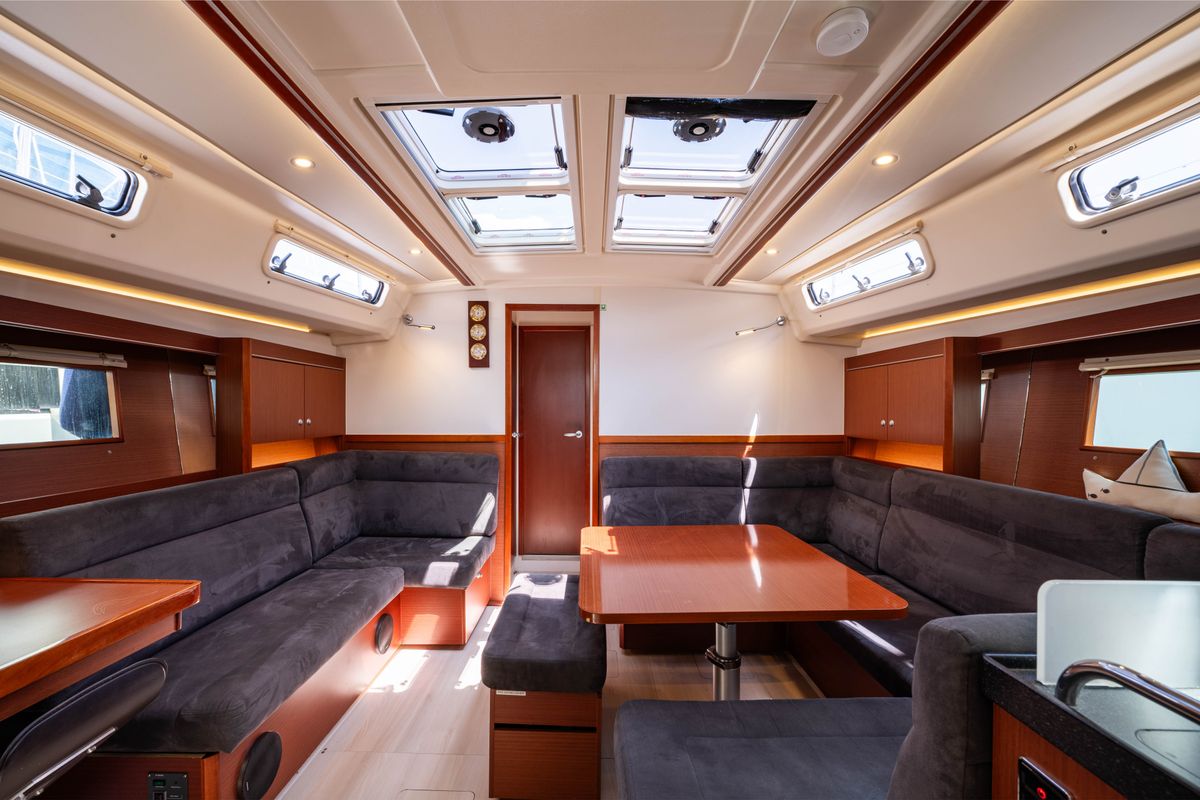 Salon of Alexa, a Hanse Yachts Hanse 455 sailboat at Municipal Unit of Lefkada, Greece