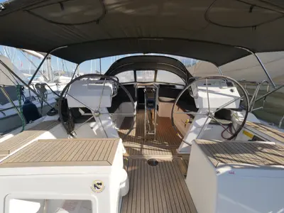 Cockpit of Piri Reis II, a Hanse Yachts Hanse 455 sailboat at Fethiye, Turkey